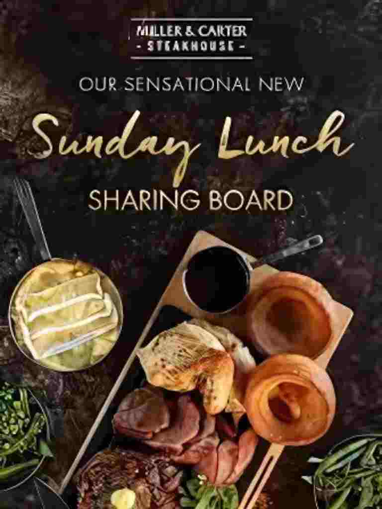 Miller and Carter Sunday Menu